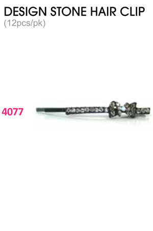 [MG94077] Design Stone Hair Clip : (12pcs /pk) #4077 -pk