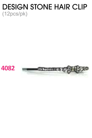 [MG94082] Design Stone Hair Clip : (12pcs /pk) #4082 -pk
