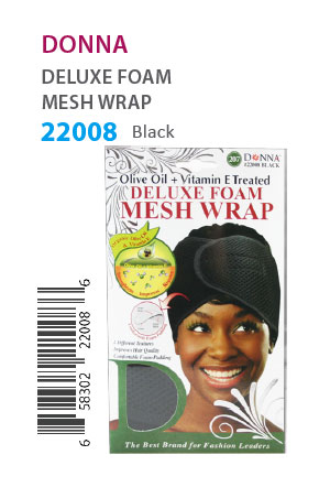 [DON22008] Donna Oil Treated Deluxe Foam Mesh Wrap #22008 Black - dz
