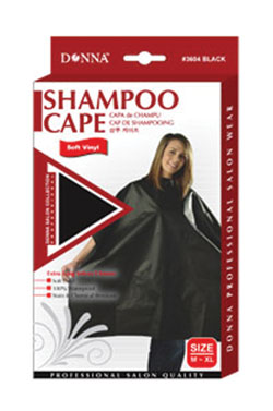 [DON03604] Donna Shampoo Cape Velcro Closure (M-XL) #3604 Black