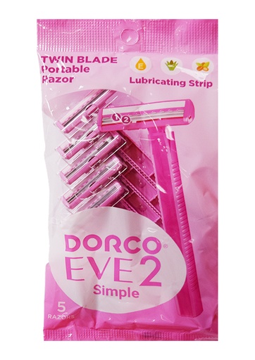 [DOR58416] Dorco EVE2 Twin Blade Portable Razor_Pink (5 pc) - pk