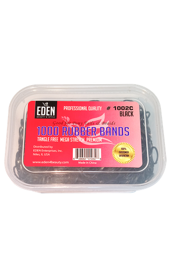 [EDN01032] EDEN 1000 Rubber Bands in Jar "Black" #1002C -pk