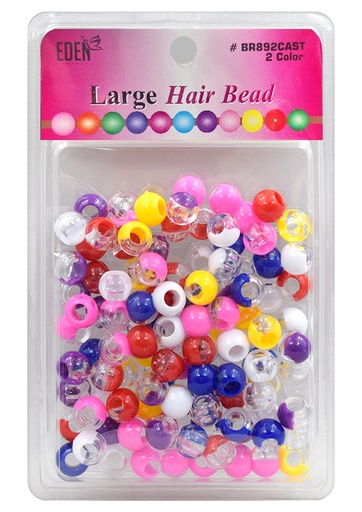 [EDN27892C] Eden 2Color XLG Blister Large Round Bead -Clear&Asst #2BR89CAST -pk