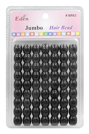 [BR63BK] Eden  XLG Blister JUMBO Round Bead-BLK#BR63BK-pk