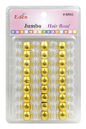 [BR63MGC] Eden  XLG Blister JUMBO Round Bead-Gold+Clear#BR63MGC -pk