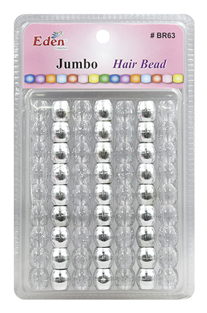 [BR63MSG] Eden  XLG Blister JUMBO Round Bead-Silver+Glitterr#BR63MSG-pk