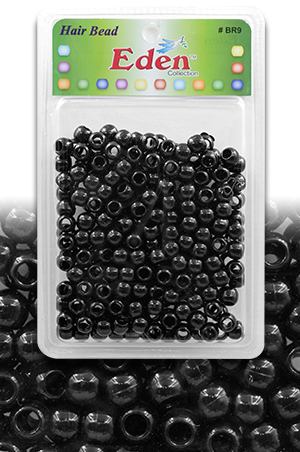 [BR9BK] Eden XLG Blister Med Round Bead -Black #BR9BK -pk