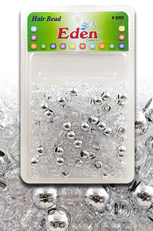 [BR9MSC] Eden  XLG Blister Med Round Bead-Sil/Clear#BR9MSC-pk
