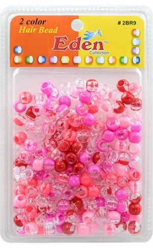 [EDN22291F] Eden 2 Color X-LG Blister Med Round Bead -Pink Tone #2BR9-C/PNK6 -pk