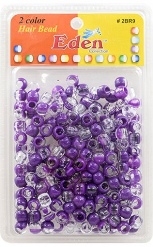 [EDN22291H] Eden 2 Color X-LG Blister Med Round Bead#2BR9-C/PUR - pk