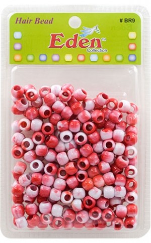 [BR9WRED] Eden 2 Tone XLG Blister Med Round Bead-Red#BR9WRED-pk