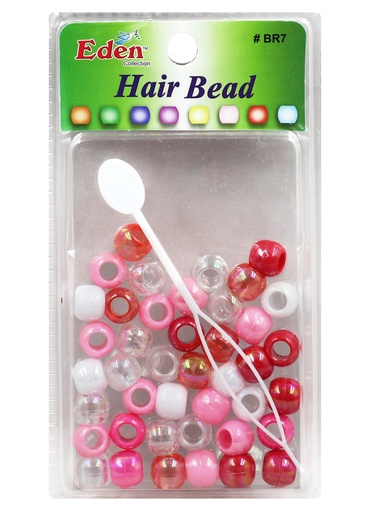 [EDN27701E] Eden Big Blister Medium Round Bead (Shiny Clear/Pink) #BR7 -pk