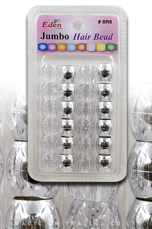 Eden Jumbo Blister SM Bead-Silver/Glitter#BR6MSG-pk