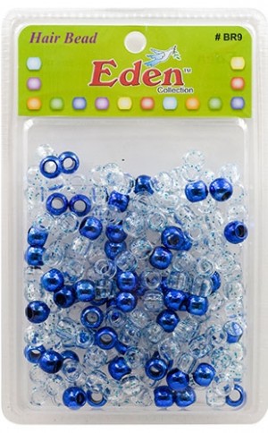[WR9TBLU] Eden Metalic XLG Blister Med Round Bead-Blue#BR9-TBLU-pk