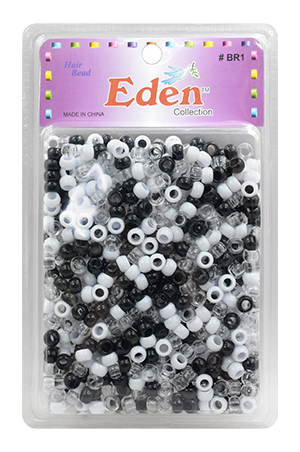 [BR1M3] Eden Small Round Bead -Black/Clear/White #BR1M3 -pk