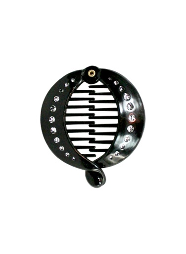 [MG23528] Fish Comb w/ Stone #2352 Black - dz